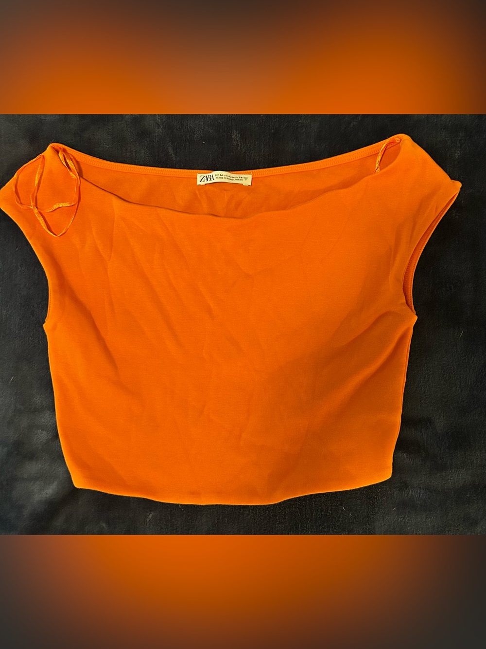 Zara Bright Orange Women's Crop Top